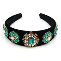 Hot Selling Fashion Temperament Gemstone Crystal Two-color Personality Headband Wholesale sku image 2