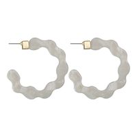 Alloy  Acrylic Acrylic Sheet C-shaped Wave Edge Earrings main image 5