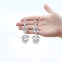 Mode Übertrieben Trend Trend Einfache Retro-legierung Diamant Braut Hochzeit Ohrringe main image 4