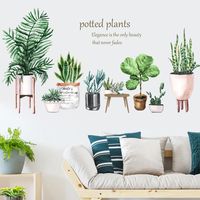 Printing Custom Wall Stickers Large Potted Succulent Leaf Cactus Skirting Hot Sale main image 1
