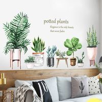 Printing Custom Wall Stickers Large Potted Succulent Leaf Cactus Skirting Hot Sale main image 3