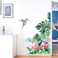 New Wall Stickers Tropical Vegetation Bird Home Background Wall Decoration Removable Pvc Stickers main image 2