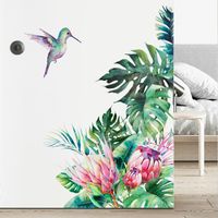 New Wall Stickers Tropical Vegetation Bird Home Background Wall Decoration Removable Pvc Stickers main image 3