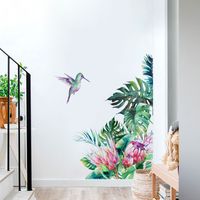 New Wall Stickers Tropical Vegetation Bird Home Background Wall Decoration Removable Pvc Stickers main image 5