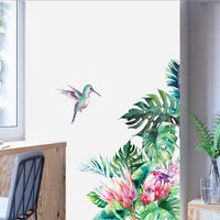 New Wall Stickers Tropical Vegetation Bird Home Background Wall Decoration Removable Pvc Stickers main image 6