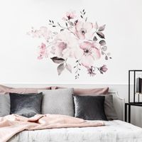 New Wall Sticker 30 Specifications Watercolor Pink Flower Group Home Background Decoration Can Be Removed main image 3