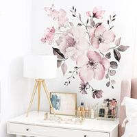 New Wall Sticker 30 Specifications Watercolor Pink Flower Group Home Background Decoration Can Be Removed main image 4