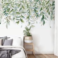 Hot Sale Meandering Green Plants Spring Is Full Of Removable Pvc Wall Stickers Decoration main image 5