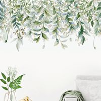 Hot Sale Meandering Green Plants Spring Is Full Of Removable Pvc Wall Stickers Decoration main image 6