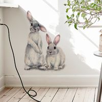 New Wall Stickers Two Cute Rabbits Children's Room Home Decoration Removable Wall Stickers main image 1