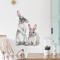 New Wall Stickers Two Cute Rabbits Children's Room Home Decoration Removable Wall Stickers main image 3