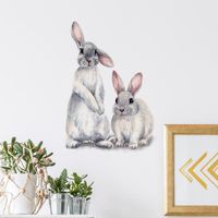 New Wall Stickers Two Cute Rabbits Children's Room Home Decoration Removable Wall Stickers main image 4
