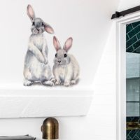 New Wall Stickers Two Cute Rabbits Children's Room Home Decoration Removable Wall Stickers main image 5