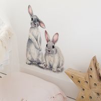 New Wall Stickers Two Cute Rabbits Children's Room Home Decoration Removable Wall Stickers main image 6