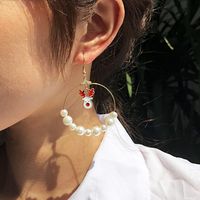 Exaggerated Large Circle Size Pearl Pearl Christmas Tree Elk Earrings For Women Hot Sale main image 1