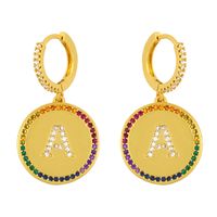 Fashion 26 English Alphabet  Inlaid Color Zircon Earrings main image 2