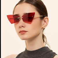 Borderless Angular Cat Eye Color Retro Sunglasses main image 1