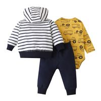 Baby Three-piece Zipper Jacket Romper Jumpsuit Zipper Jacket Trousers Suit main image 6