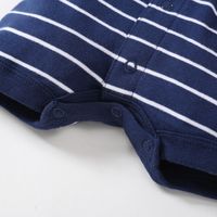 New Baby Striped Cartoon Short-sleeved One-piece main image 5