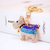 Creative Cute Diamond Bell Puppy  Zodiac Dog Key Chain main image 6