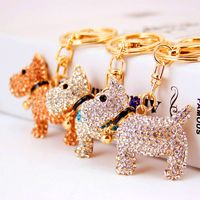 Creative Cute Diamond Bell Puppy  Zodiac Dog Key Chain main image 5