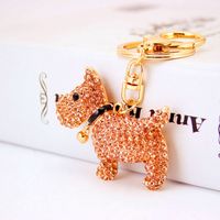 Creative Cute Diamond Bell Puppy  Zodiac Dog Key Chain main image 4