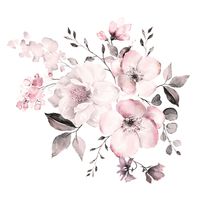 New Wall Sticker 30 Specifications Watercolor Pink Flower Group Home Background Decoration Can Be Removed sku image 1