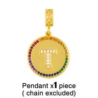 Hot Selling Fashion Round Plate 26 Letters Pendant Necklace Wholesale sku image 8