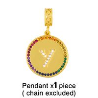 Hot Selling Fashion Round Plate 26 Letters Pendant Necklace Wholesale sku image 12
