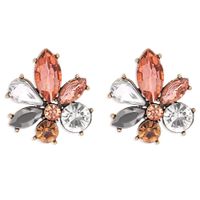 Pendientes De Diamantes Llenos De Colores Con Incrustaciones De Flores De Nicho De Moda Para Mujeres sku image 2