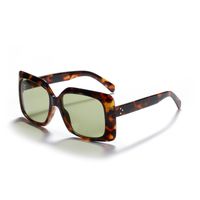 Oversized Square  Retro  Leopard Print Frame Square Sunglasses sku image 1