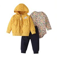 Automne Nouvelle Mode Trois Pièces Imprimé Bébé Fille Veste Zippée sku image 1