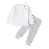 Fashion Baby Long-sleeved Trousers Suit Boys Striped Two-piece Baby Pants Suit sku image 1