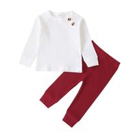 Fashion Baby Long-sleeved Trousers Suit Boys Striped Two-piece Baby Pants Suit sku image 21