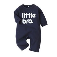 Fashion Long-sleeved One-piece Romper Alphabet Baby Boy Outing Romper sku image 2