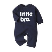 Fashion Long-sleeved One-piece Romper Alphabet Baby Boy Outing Romper sku image 3