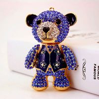 Moda Vendedora Caliente Creativo Lindo Diamante-tachonado Super Oso Llavero Oso Animal Llavero sku image 7