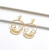 Korean New Fashion Metal Skull Cute Funny Women's Earrings Hot Sale sku image 1