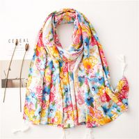 Hot Selling Fashion Retro Totem Twill Cotton Printed Scarf sku image 1