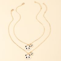 Chinese Style Cute Panda Alloy Dripping Oil Necklace Creative Animal Short Necklace Wholesale sku image 1