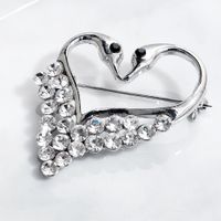 Hot Selling Heart-shaped Swan Diamond Brooch Dress Accessories main image 1