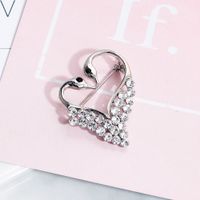 Hot Selling Heart-shaped Swan Diamond Brooch Dress Accessories main image 3
