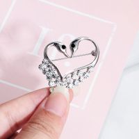 Hot Selling Heart-shaped Swan Diamond Brooch Dress Accessories main image 4