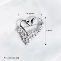 Hot Selling Heart-shaped Swan Diamond Brooch Dress Accessories main image 6
