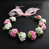 Hot-selling Bridal Headgear Children Beautiful Simulation Flower Wreath Wedding Bridesmaid Hair Accessories Wholesale main image 3