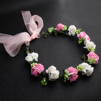 Hot-selling Bridal Headgear Children Beautiful Simulation Flower Wreath Wedding Bridesmaid Hair Accessories Wholesale main image 4