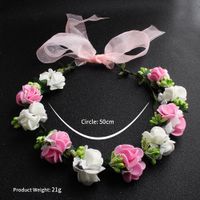 Vente Chaude Coiffures De Mariée Enfants Belle Simulation Fleur Guirlande Mariage Demoiselle D'honneur Cheveux Accessoires En Gros main image 6