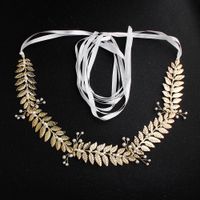 Wedding Girdle Handmade Pearl Golden Leaf Wedding Accessories main image 2