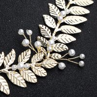 Wedding Girdle Handmade Pearl Golden Leaf Wedding Accessories main image 4