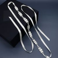 Retro Ribbon Soft Chain Girdle Sun Flower Rhinestone Dress Waistband Bridal Belt Wedding Accessories main image 1